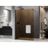 Mexen Kioto+ ścianka prysznicowa z półką Walk-in 70 x 200 cm, brąz 8 mm, czarna - 800-070-121-70-32