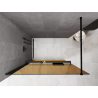 Mexen Kioto+ ścianka prysznicowa z półką Walk-in 100 x 200 cm, brąz 8 mm, czarna - 800-100-121-70-32