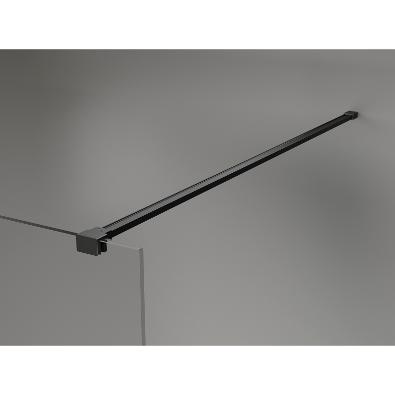 Mexen Kioto+ ścianka prysznicowa z półką Walk-in 100 x 200 cm, brąz 8 mm, czarna - 800-100-121-70-32