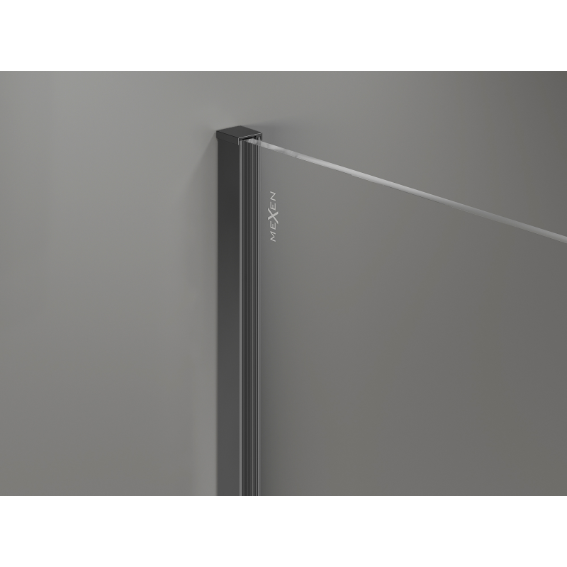 Mexen Kioto+ ścianka prysznicowa z półką Walk-in 80 x 200 cm, brąz 8 mm, gun metal - 800-080-121-95-32