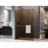 Mexen Kioto+ duschvägg med hylla Walk-in 80 x 200 cm, brons 8 mm, gun metal - 800-080-121-95-32