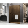Mexen Kioto+ ścianka prysznicowa z półką Walk-in 100 x 200 cm, brąz 8 mm, gun metal - 800-100-121-95-32