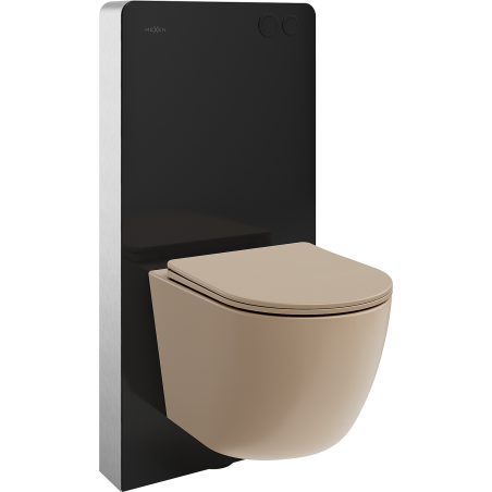 Mexen Lena ensemble de surface WC châssis pneumatique Tex Air G avec cuvette WC et abattant à fermeture lente, cappuccino mat
