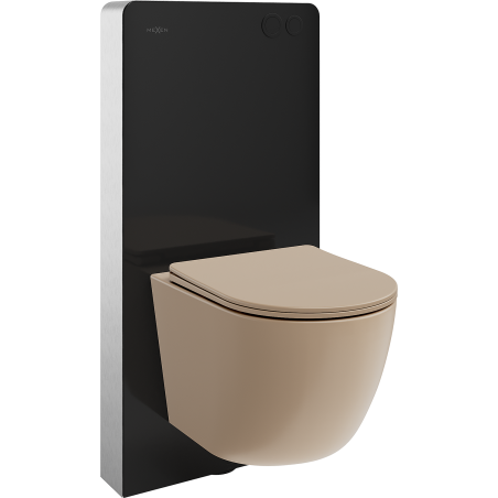 Mexen zestaw natynkowy WC stelaż pneumatyczny Tex Air G z miską WC Lena i deską wolnoopadającą, cappuccino mat
