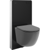 Mexen Lena set WC nadometni okvir pnevmatski Tex Air G z WC školjko in počasnim zapiranjem, temno siva mat - 615030224071A-70