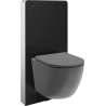 Mexen Lena WC Surface-Mounted Set with Pneumatic Frame Tex Air G with WC Bowl and Soft-Close Seat, Dark Gray Matte