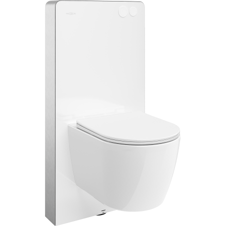 Mexen zestaw natynkowy WC stelaż pneumatyczny Tex Air G z miską WC Carmen Tornado i deską wolnoopadającą, biały - 615030880300TA