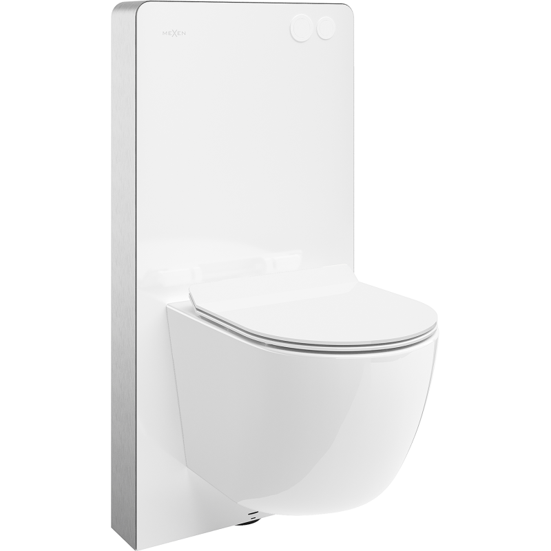 Mexen Lena nadometni WC komplet s Tex Air G pnevmatskim okvirjem, WC školjko in počasi zapirajočim sedežem, bela