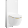 Mexen Lena Unterputz-WC-Set Pneumatikgestell Tex Air G mit WC-Schüssel und Absenkautomatik, Weiß/Gold - 615030224005A-20