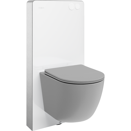 Mexen Lena WC Surface-mounted Set with Pneumatic Frame Tex Air G with Toilet Bowl and Soft-close Seat, Light Gray Matte