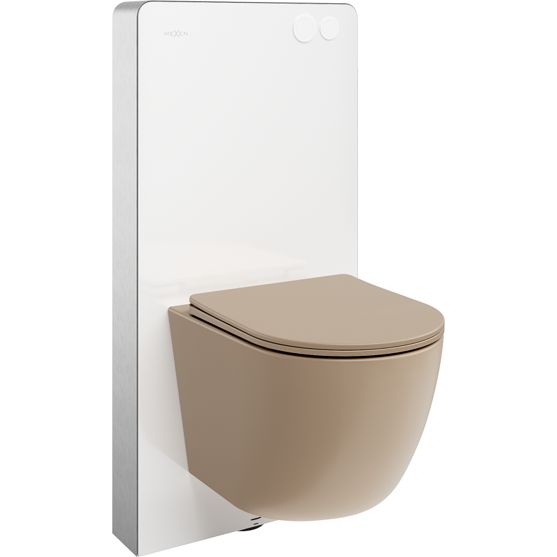 Mexen zestaw natynkowy WC stelaż pneumatyczny Tex Air G z miską WC Lena i deską wolnoopadającą, cappuccino mat