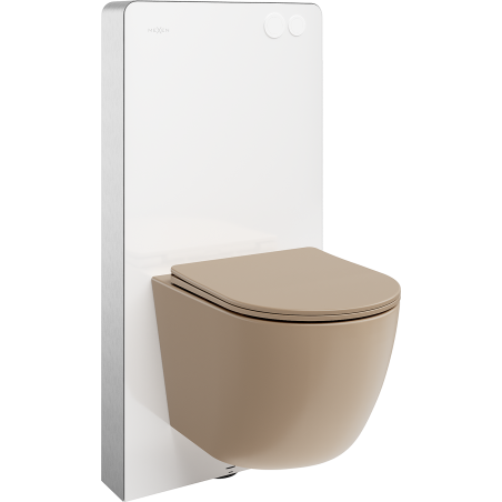 Mexen zestaw natynkowy WC stelaż pneumatyczny Tex Air G z miską WC Lena i deską wolnoopadającą, cappuccino mat
