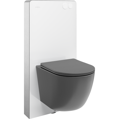 Mexen Lena nadometni WC komplet z pnevmatskim okvirjem Tex Air G z WC školjko in deskolo, temno siva mat - 615030224071A-20