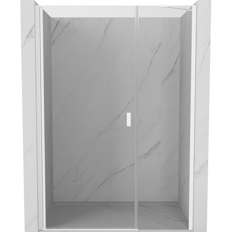 Mexen Mist-B duschdörrar svängbara 110 cm, transparent, vit - 8A2-110-001-20-00