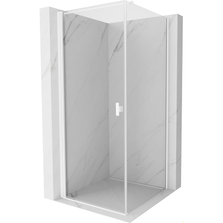 Mexen Mist-B cabina doccia a battente 70 x 70 cm, trasparente, bianca - 8A2T-070-070-20-00