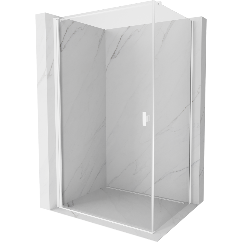 Mexen Mist-B cabine de douche pivotante 75 x 70 cm, transparent, blanche - 8A2T-075-070-20-00