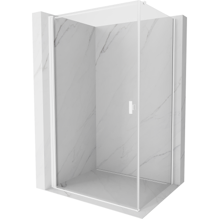 Mexen Mist-B cabine de douche pivotante 95 x 75 cm, transparente, blanche - 8A2T-095-075-20-00