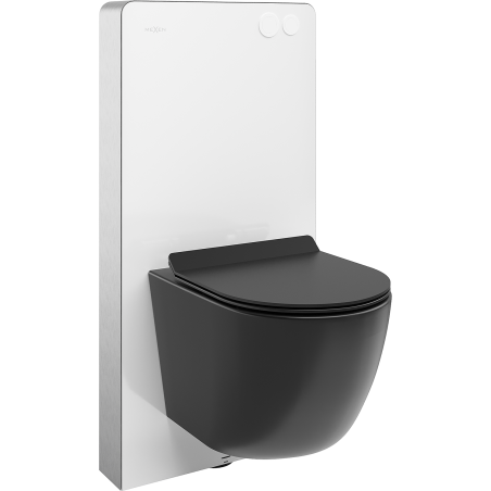 Mexen Lena oppervlakgemonteerde WC-set pneumatisch frame Tex Air G met wc-pot en softclose zitting, zwarte mat