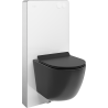 Mexen Lena set montato a muro WC telaio pneumatico Tex Air G con vaso WC e tavoletta a chiusura rallentata, nero opaco