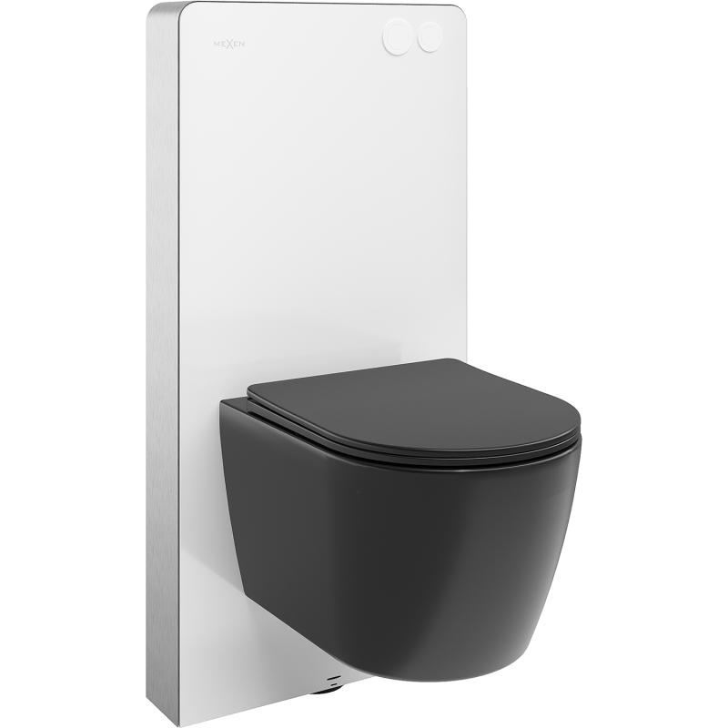 Mexen zestaw natynkowy WC stelaż pneumatyczny Tex Air G z miską WC Carmen i deską wolnoopadającą, czarny mat - 615030881085A-20