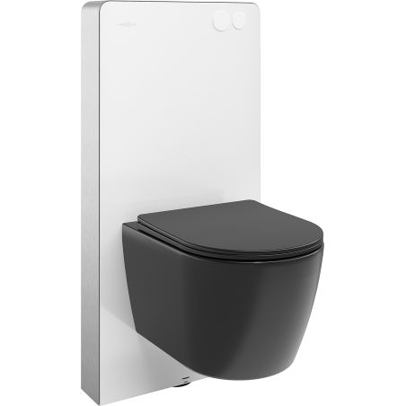 Mexen Carmen ensemble mural WC cadre pneumatique Tex Air G avec cuvette WC et abattant à descente lente, noir mat