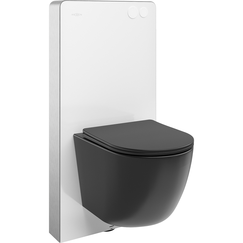 Mexen Lena Unterputz-WC-Set Tex Air G mit pneumatischem Rahmen, WC-Schüssel Tornado und Soft-Close Sitz, schwarz matt