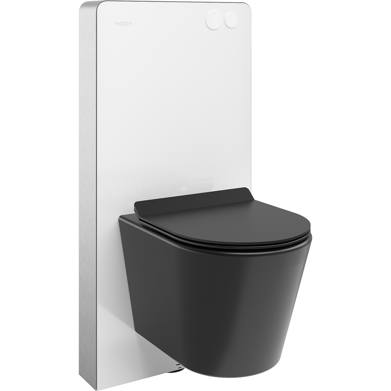 Mexen Rico pinnapealne WC-komplekt Tex Air G pneumaatilise raamiga, Tornado WC-poti ja aeglaselt sulguva kaanega, must matt
