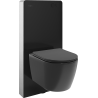 Mexen Carmen conjunto de montagem externa WC estrutura pneumática Tex Air G com sanita e assento de queda suave, preto mate