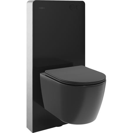 Mexen Carmen set WC esterno con telaio pneumatico Tex Air G con vaso WC Tornado e sedile a chiusura rallentata, nero opaco