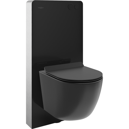 Mexen Lena Unterputz-WC-Set mit pneumatischem Tex Air G Rahmen, WC-Schüssel Tornado und Softclose-Sitz, schwarz matt