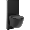 Mexen Lena nadgradni WC set pneumatski okvir Tex Air G s WC školjkom Tornado i sjedalom s mekim zatvaranjem, crni mat