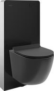 Mexen zestaw natynkowy WC stelaż pneumatyczny Tex Air G z miską WC Lena Tornado i deską wolnoopadającą, czarny mat