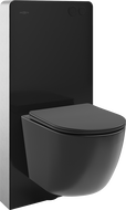 Mexen zestaw natynkowy WC stelaż pneumatyczny Tex Air G z miską WC Lena i deską wolnoopadającą, czarny mat - 615030221085A-70