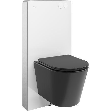 Mexen zestaw natynkowy WC stelaż pneumatyczny Tex Air G z miską WC Rico i deską wolnoopadającą, czarny mat - 615030721085A-20