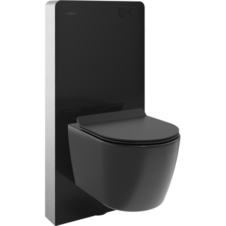 Mexen Carmen Unterputz-WC-Set mit pneumatischen Rahmen Tex Air G mit WC-Schüssel und Softclose-Sitz, schwarzmatt