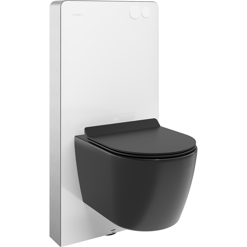 Mexen Carmen conjunto de montaje WC con bastidor neumático Tex Air G con inodoro y asiento de cierre suave, negro mate