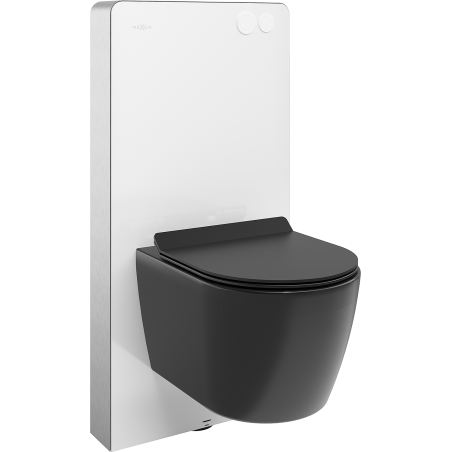 Mexen Carmen opbouwset WC pneumatisch frame Tex Air G met WC-pot Tornado en softclose zitting, zwarte mat - 615030880185TA-20