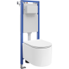 Mexen Sofia Unterputz-WC-Set mit schmalem, Eckrahmen Tex W mit WC-Schüssel und Absenkautomatik, weiß - 610530540500