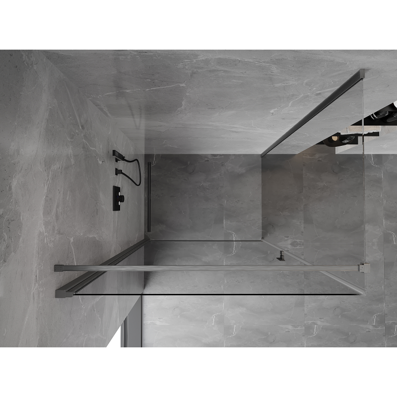 Mexen Mist-B kabina prysznicowa uchylna 90 x 80 cm, transparent, gun gray szczotkowany - 8A2T-090-080-66-00
