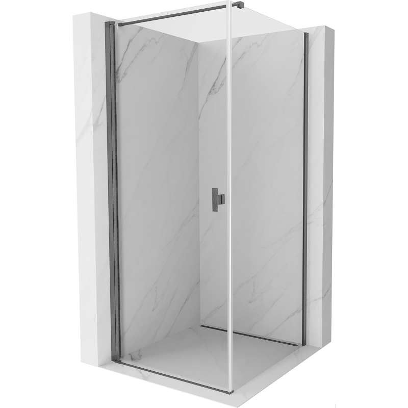 Mexen Mist-B odmična tuš kabina 90 x 90 cm, prozorna, krtačeno siva - 8A2T-090-090-66-00