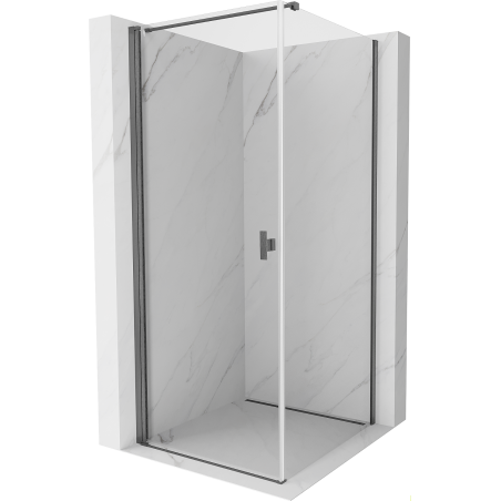 Mexen Mist-B odmična tuš kabina 90 x 90 cm, prozorna, krtačeno siva - 8A2T-090-090-66-00