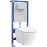 Mexen Lena WC Unterputz-Set Rahmen pneumatischer Tex Air Slim mit WC-Schüssel 2.0 Tornado und Soft-Close-Sitz, weiß