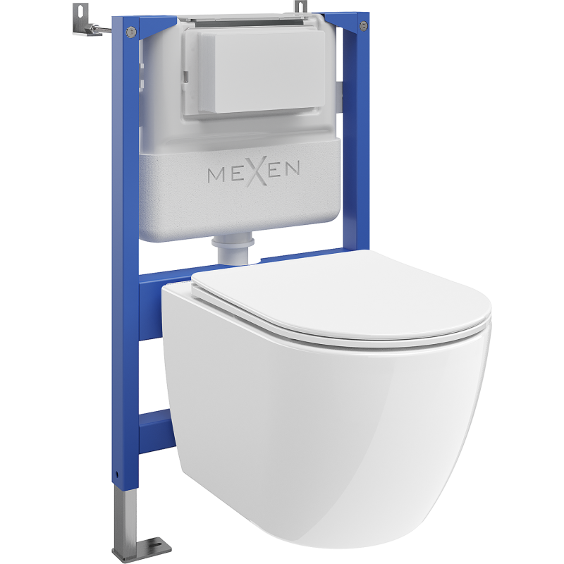 Mexen zestaw podtynkowy WC stelaż pneumatyczny Tex Air XS-F z miską WC Lena 2.0 i deską wolnoopadającą, biały - 61083022L4000A