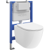 Mexen Lena Unterputz-WC-Set mit pneumatischem Tex Air XS-F Gestell, WC-Schüssel 2.0 und Soft-Close-Brille, weiß