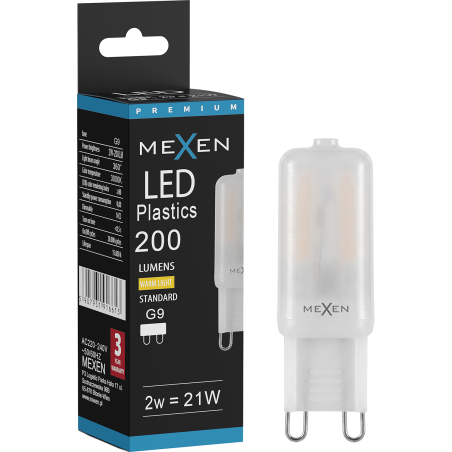 Mexen Aura LED-Glühbirne G9, 2W, Warm - 3000K, 200 lm - L120-G9-0230-01