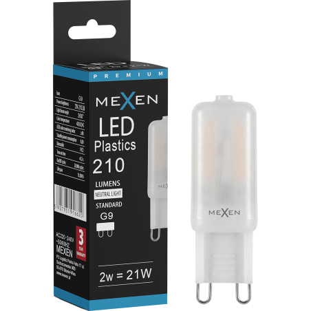 Mexen Aura LED-polttimo G9, 2W, Neutraali - 4000K, 210 lm - L120-G9-0240-01