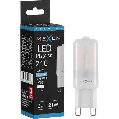 Mexen Aura LED-lamp G9, 2W, Koud - 6500K, 210 lm - L120-G9-0265-01