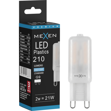 Mexen Aura LED spuldze G9, 2W, Auksts - 6500K, 210 lm - L120-G9-0265-01