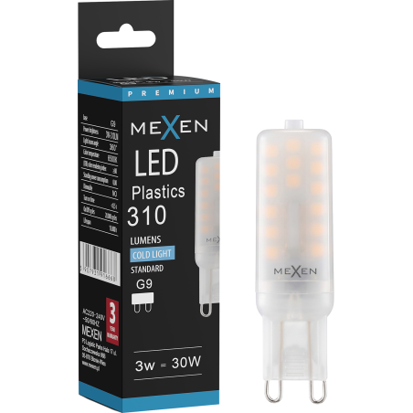 Mexen Aura LED žarnica G9, 3W, Hladna - 6500K, 310 lm - L120-G9-0365-01