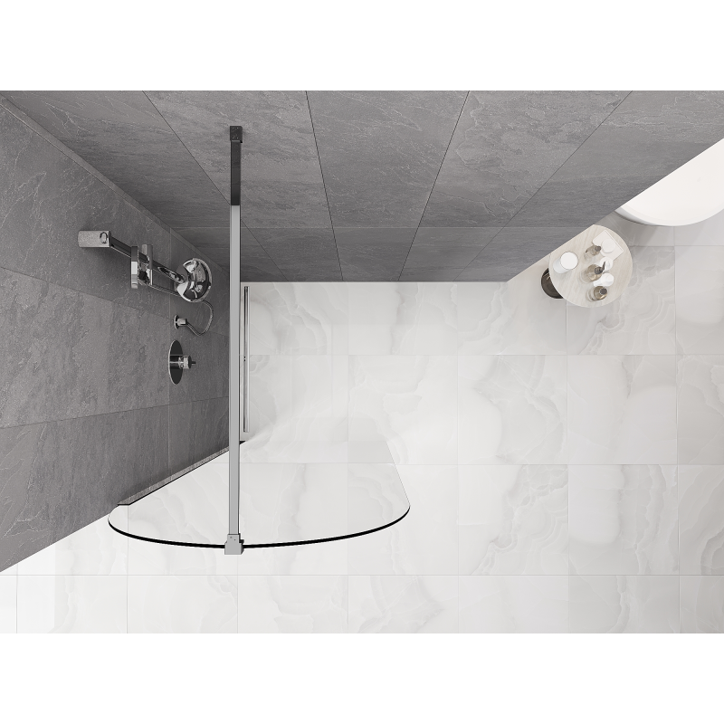 Mexen Kioto-Q διαχωριστικό ντουζ Walk-in 80 x 200 cm, διαφανές 8 mm, χρώμιο - 800-080-101-01-00-Q